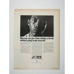 1969 National Alliance Of Businessmen Andy Jenkins Ad Print 1960s Vintage ADVERT